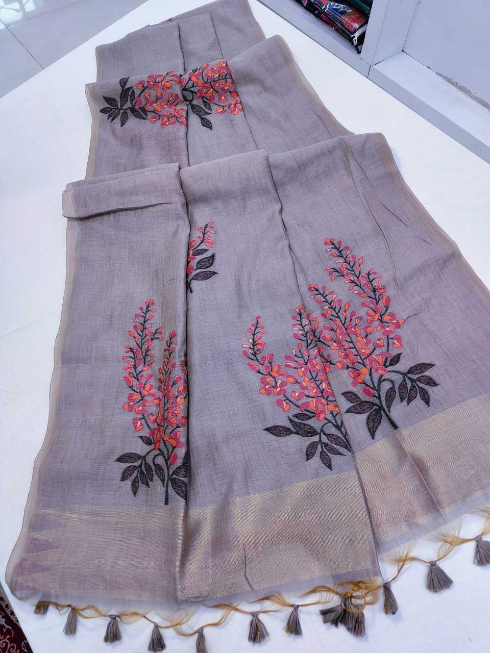 Ynf Soft Muga Silk KESH532 MUGA COTTON TREE 4 Sarees Wedding Collections Festive Collections Wholesale Floral Sarees Traditional Sarees Silk Sarees Manufacturer