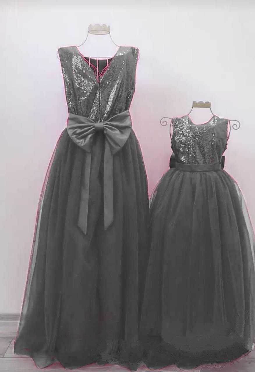 Ynf Soft Net RIN157 007 Mother & Daughter Combo Wholesale Mother Daughter Matching Gowns Manufacturer
