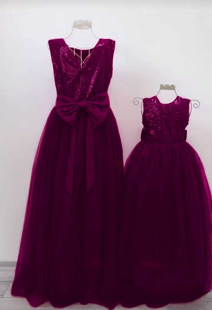 Ynf Soft Net RIN157 007 Mother & Daughter Combo Wholesale Mother Daughter Matching Gowns Manufacturer