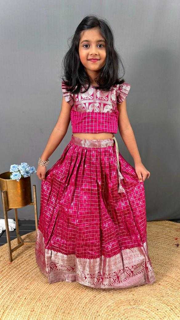 Ynf Soft Silk KESH249 Khicha Checks Kids Wear Wholesale Kids Lehenga Kids Lehenga Choli Baby Girl Lehenga Manufacturer