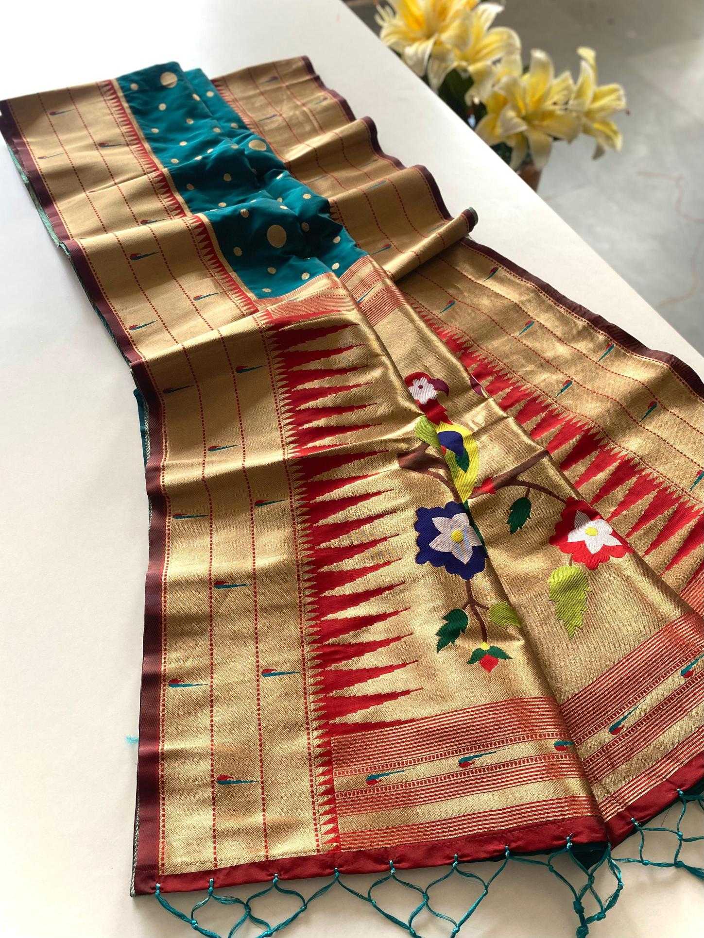Ynf Soft Silk KESH249 POLKA PAITHANI Silk Sarees Wholesale Paithani Sarees Designer Silk Sarees Silk Sarees For Weddings Manufacturer