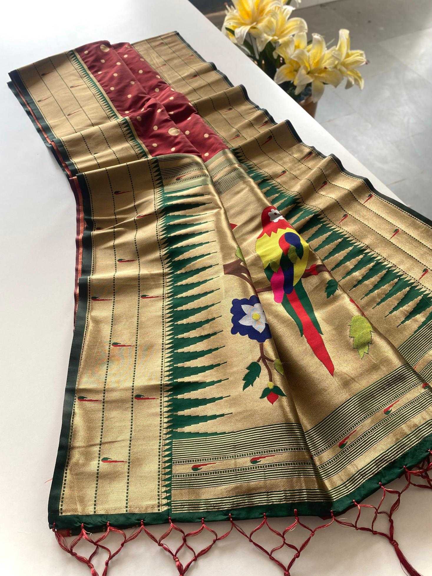 Ynf Soft Silk KESH249 POLKA PAITHANI Silk Sarees Wholesale Paithani Sarees Designer Silk Sarees Silk Sarees For Weddings Manufacturer