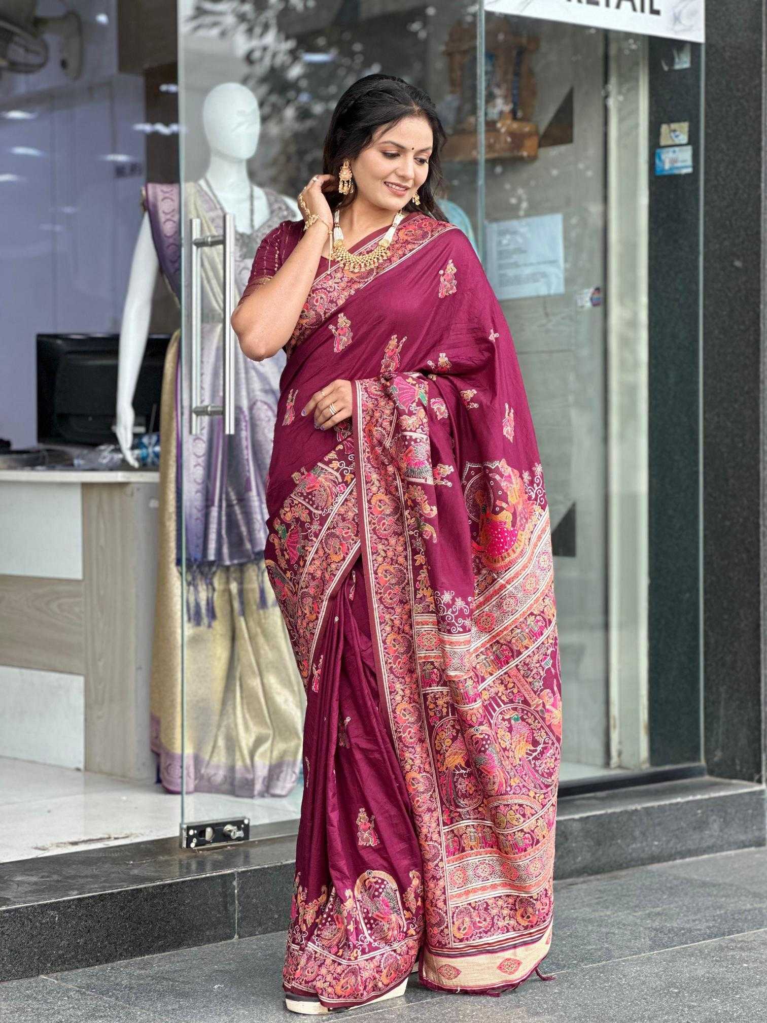 Ynf Soft Silk RIN118 pashmina Silk Sarees Wholesale Soft Silk Sarees Designer Silk Sarees Silk Sarees For Weddings Manufacturer