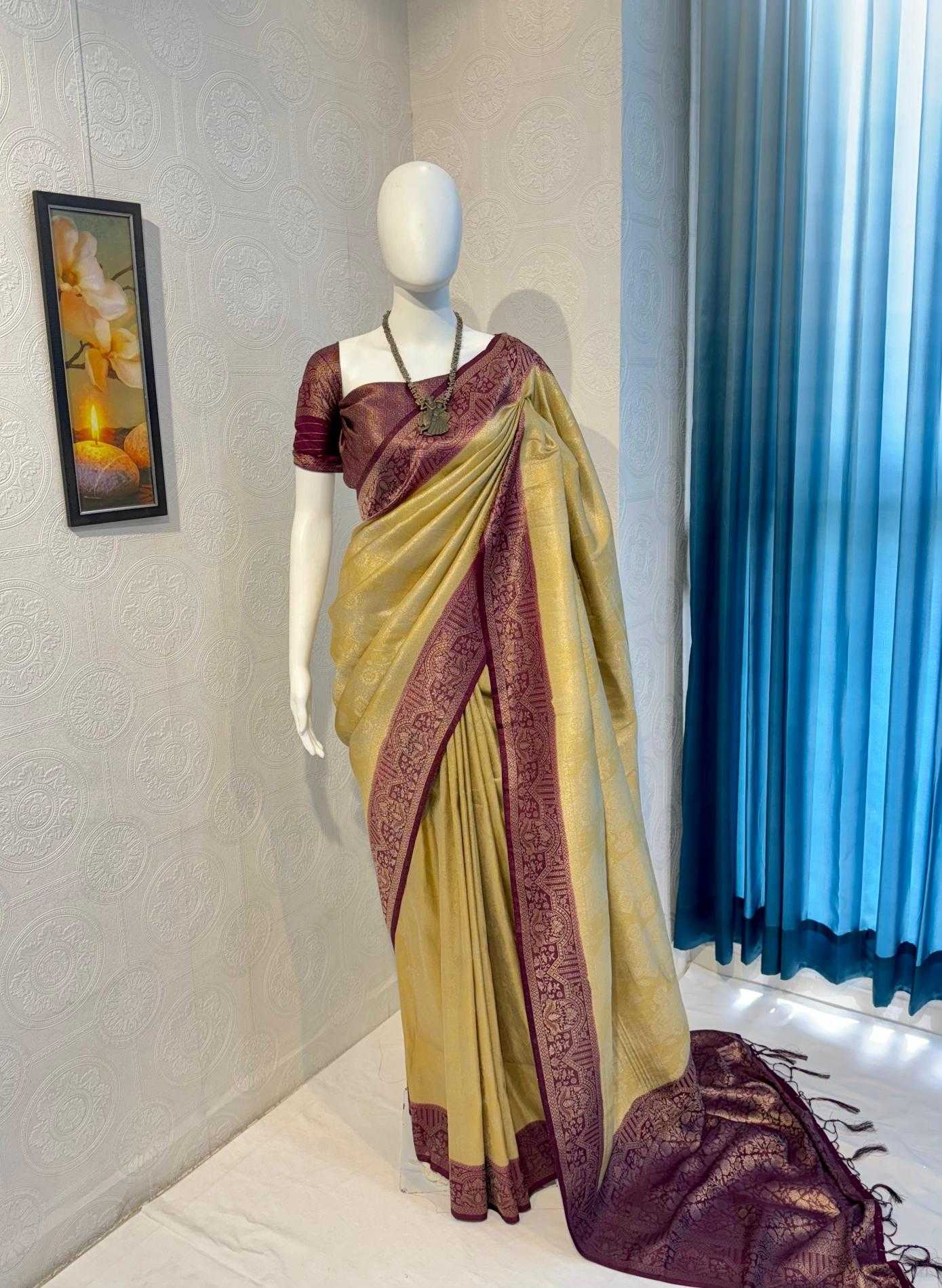 Ynf Soft Silk RIN118 SAFFRON Silk Sarees Wholesale Soft Silk Sarees Designer Silk Sarees Silk Sarees For Weddings Manufacturer