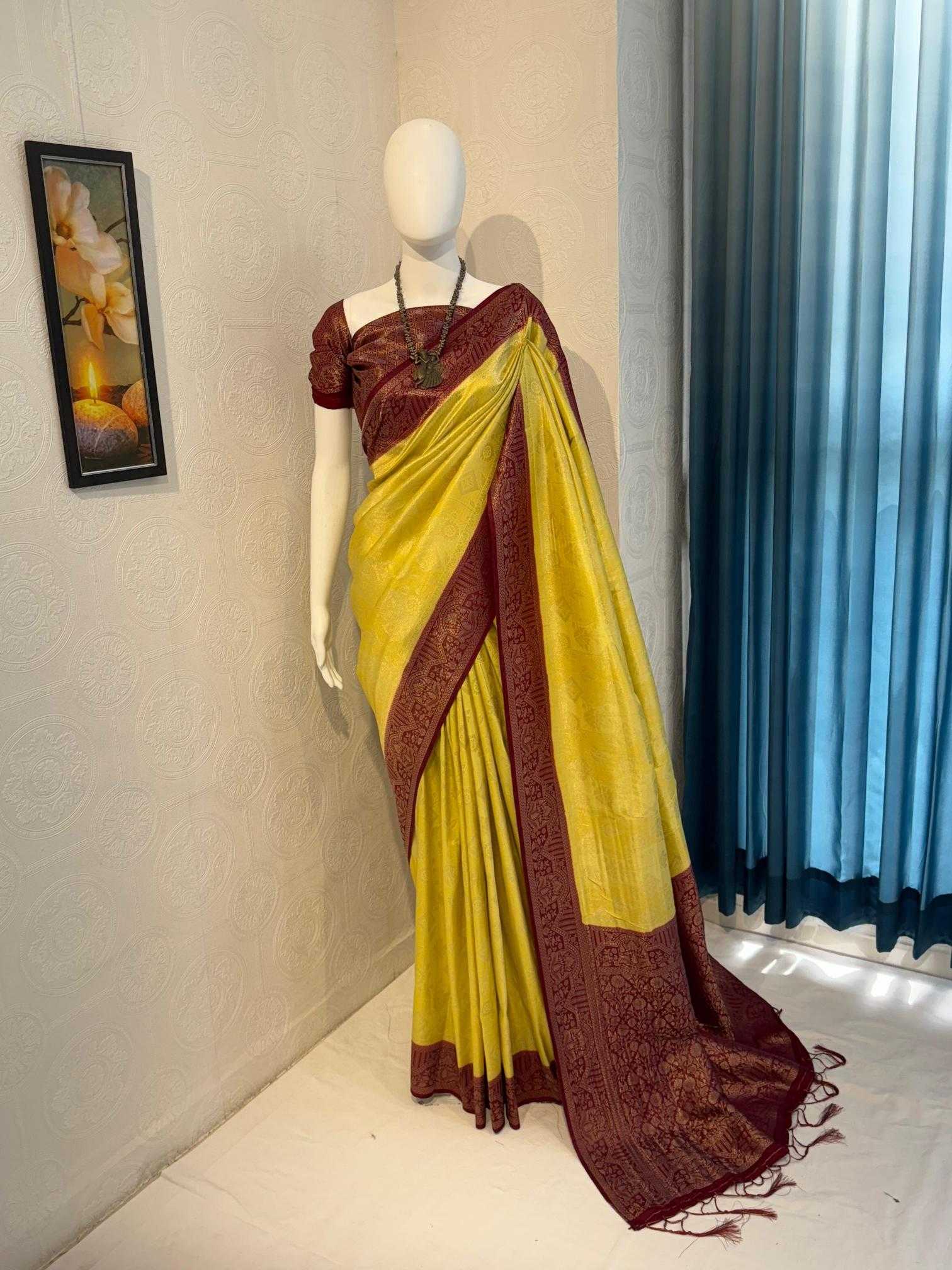 Ynf Soft Silk RIN118 SAFFRON Silk Sarees Wholesale Soft Silk Sarees Designer Silk Sarees Silk Sarees For Weddings Manufacturer