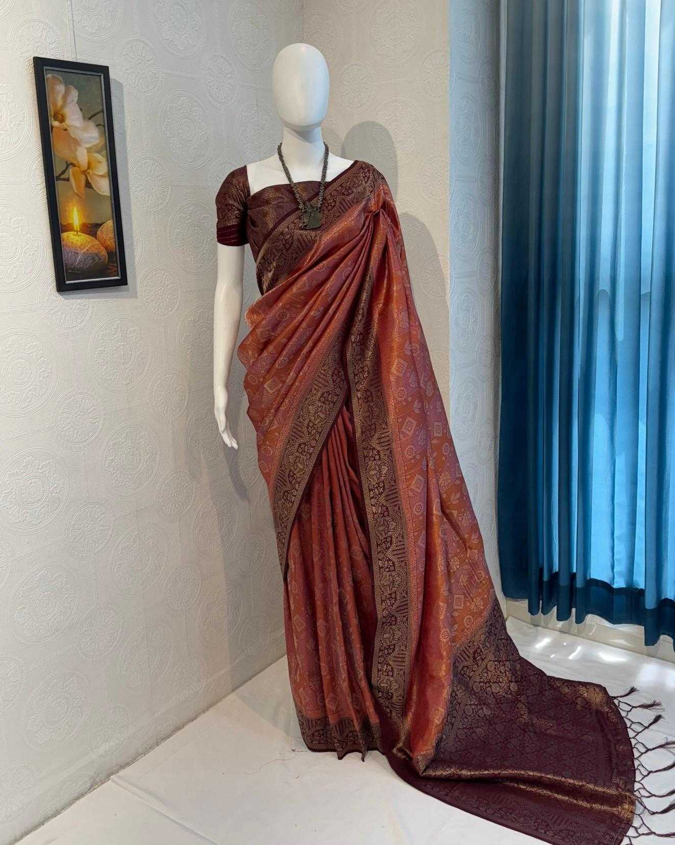 Ynf Soft Silk RIN118 SAFFRON Silk Sarees Wholesale Soft Silk Sarees Designer Silk Sarees Silk Sarees For Weddings Manufacturer
