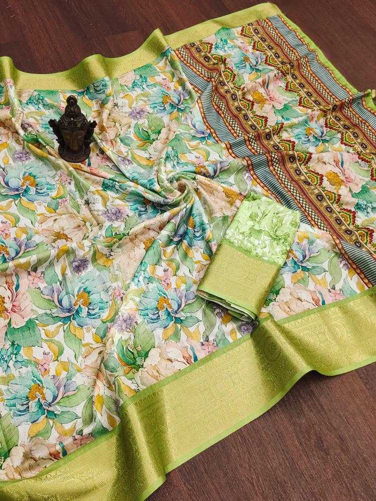 Ynf Soft Silk RIN118 SASLA Silk Sarees Wholesale Soft Silk Sarees Printed Silk Saree Zari Border Silk Sarees Manufacturer