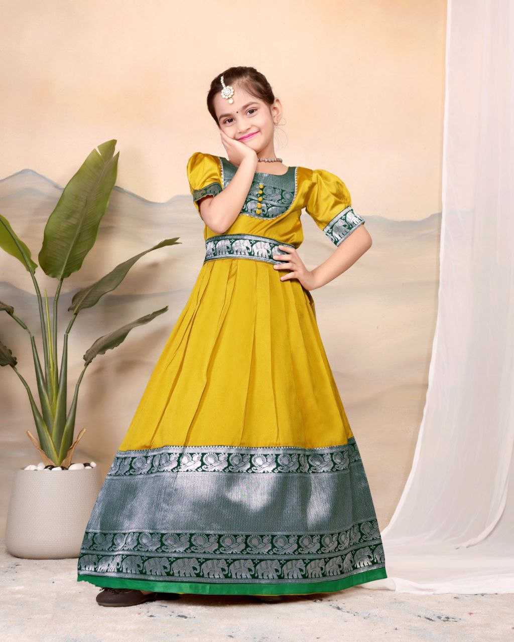 Ynf Soft Tapeta Silk KESH461 116 Kids Wear Festive Collections Wholesale Kids Traditional Outfits Kids Lehenga Choli Kids Silk Dress Manufacturer