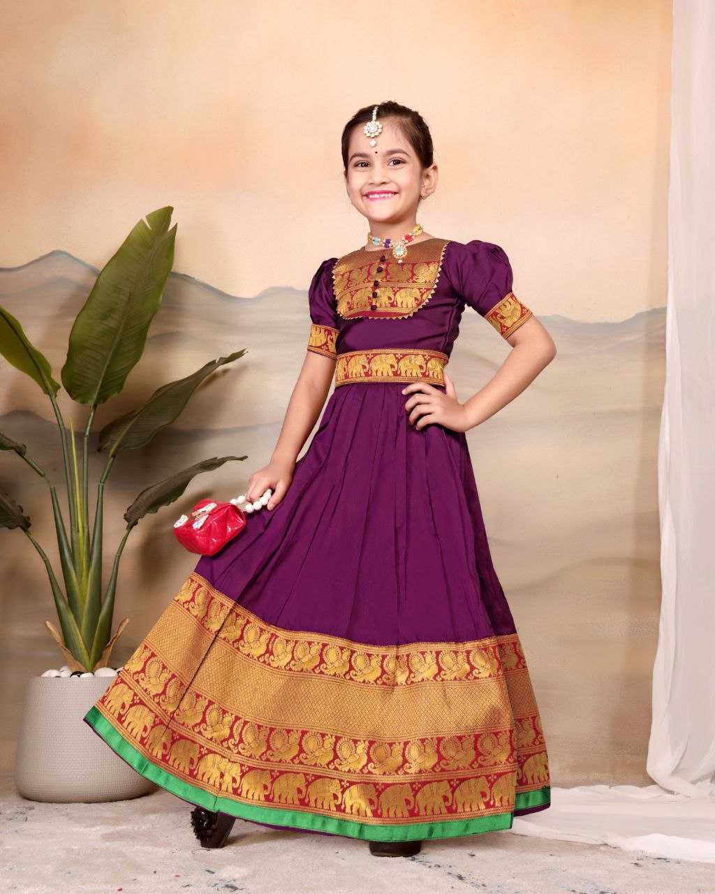Ynf Soft Tapeta Silk KESH461 116 Kids Wear Festive Collections Wholesale Kids Traditional Outfits Kids Lehenga Choli Kids Silk Dress Manufacturer