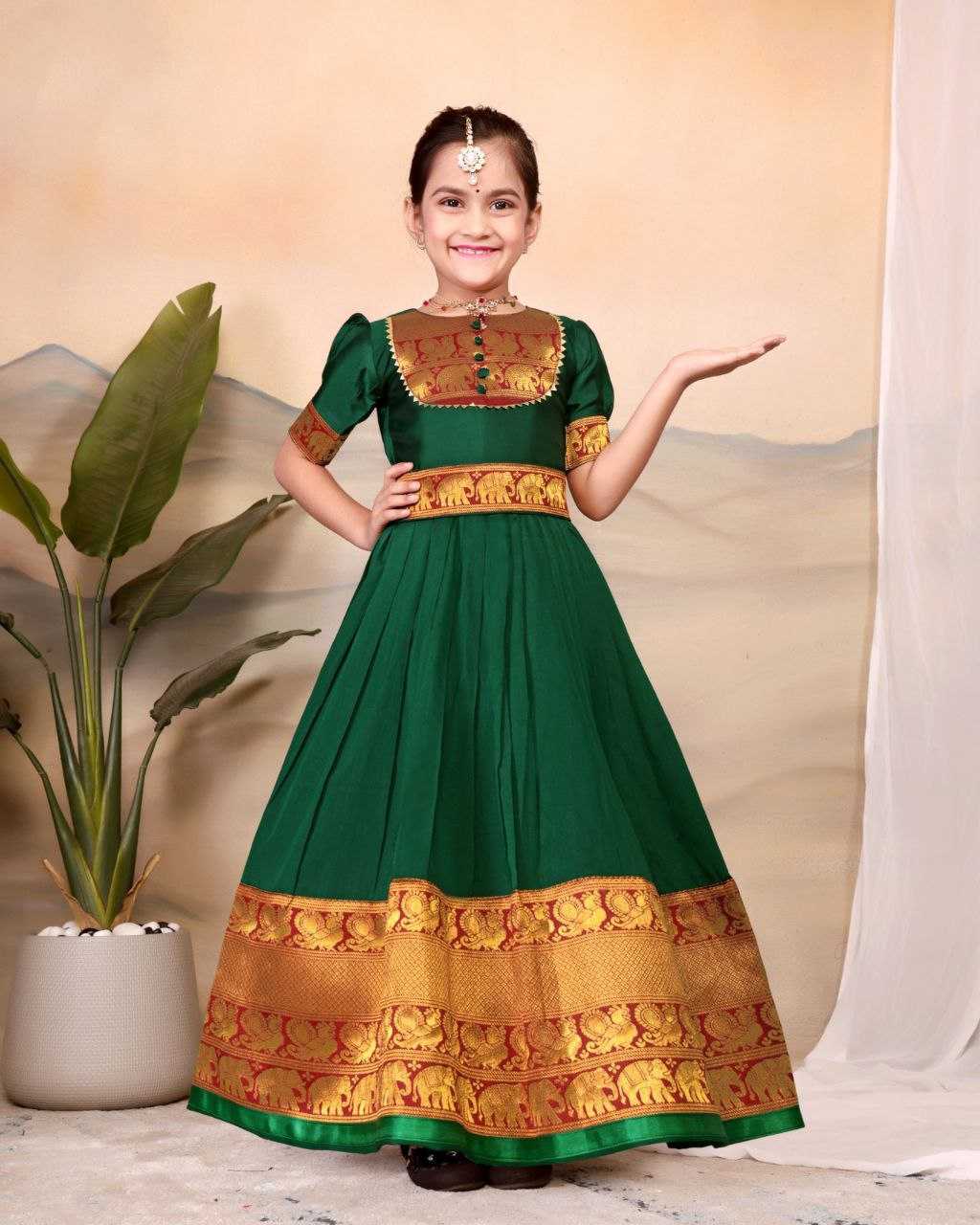 Ynf Soft Tapeta Silk KESH461 116 Kids Wear Festive Collections Wholesale Kids Traditional Outfits Kids Lehenga Choli Kids Silk Dress Manufacturer
