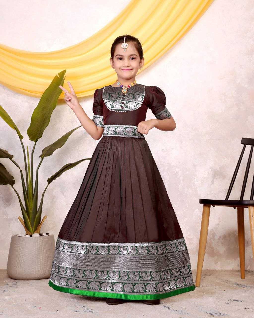Ynf Soft Tapeta Silk KESH461 116 Kids Wear Festive Collections Wholesale Kids Traditional Outfits Kids Lehenga Choli Kids Silk Dress Manufacturer