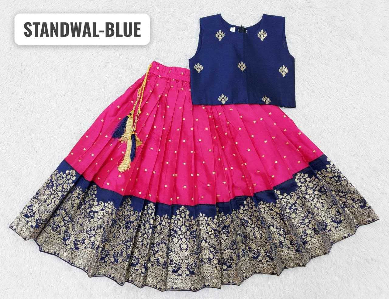 Ynf Soft Tapeta Silk RIN204 Taffeta Western Wears Kids Wear Festive Collections Wholesale Embroidered Frock Kids Lehenga Choli Kids Festive Wear Manufacturer