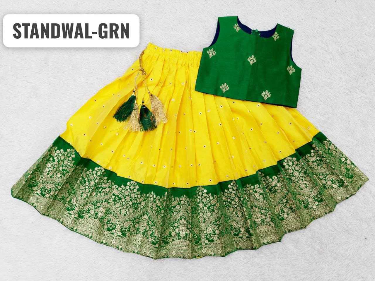 Ynf Soft Tapeta Silk RIN204 Taffeta Western Wears Kids Wear Festive Collections Wholesale Embroidered Frock Kids Lehenga Choli Kids Festive Wear Manufacturer