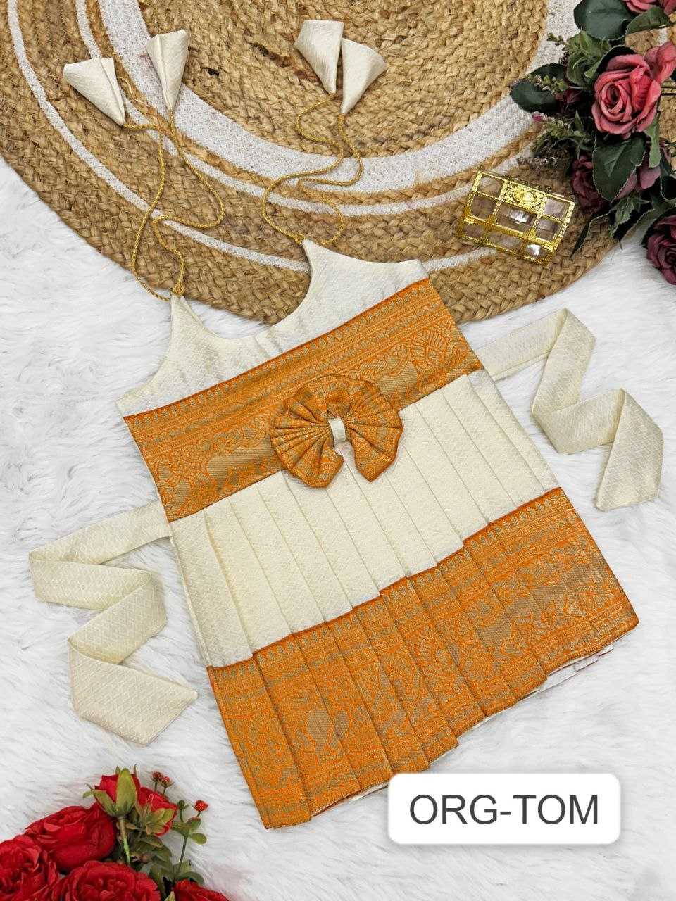 Ynf Soft Tapeta Silk RIN204 Tapeta Kids Wear Festive Collections Wholesale Girls Frock Kids Festive Wear Kids Silk Dress Manufacturer