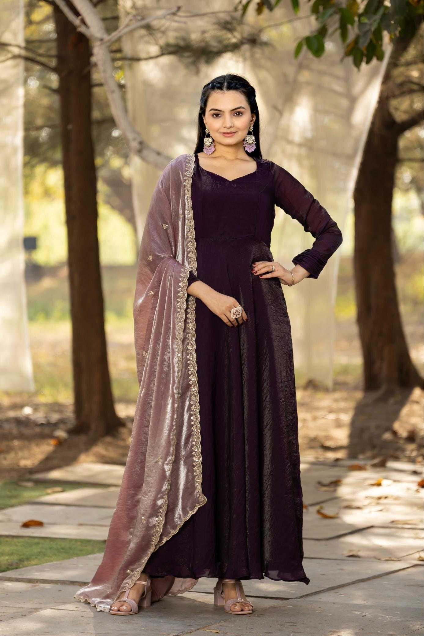 Ynf Space Silk KESH249 W2078-79 Gowns Plus Size Collections Wholesale Party Gowns Designer Gowns Silk Gowns Manufacturer