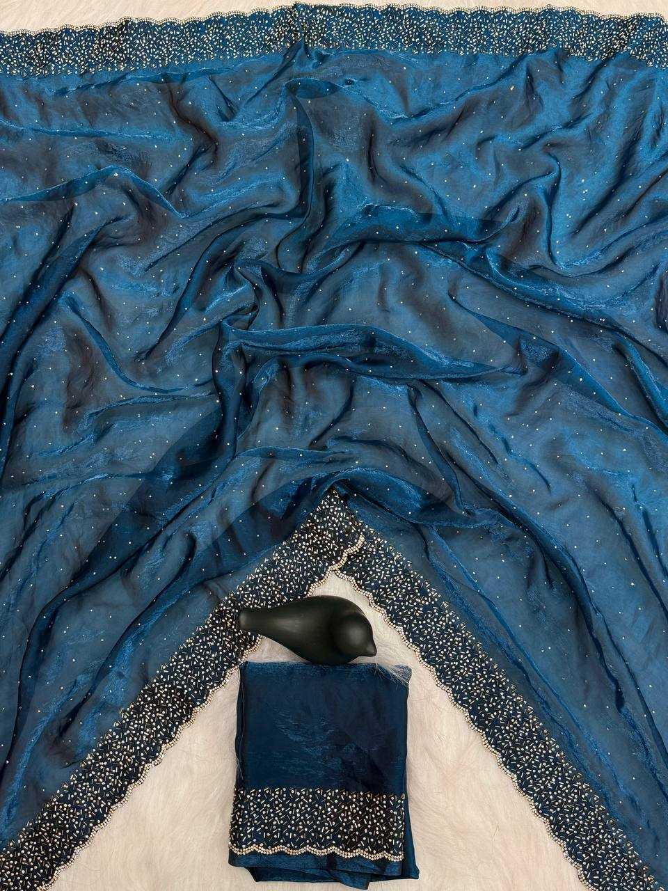 Ynf Space Silk RIN189 1189 Sarees Wholesale Party Wear Sarees Fancy Sarees Stone Work Saree Manufacturer