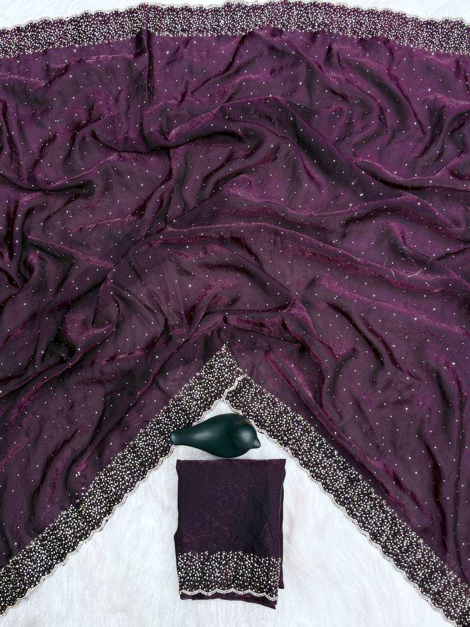 Ynf Space Silk RIN189 1189 Sarees Wholesale Party Wear Sarees Fancy Sarees Stone Work Saree Manufacturer