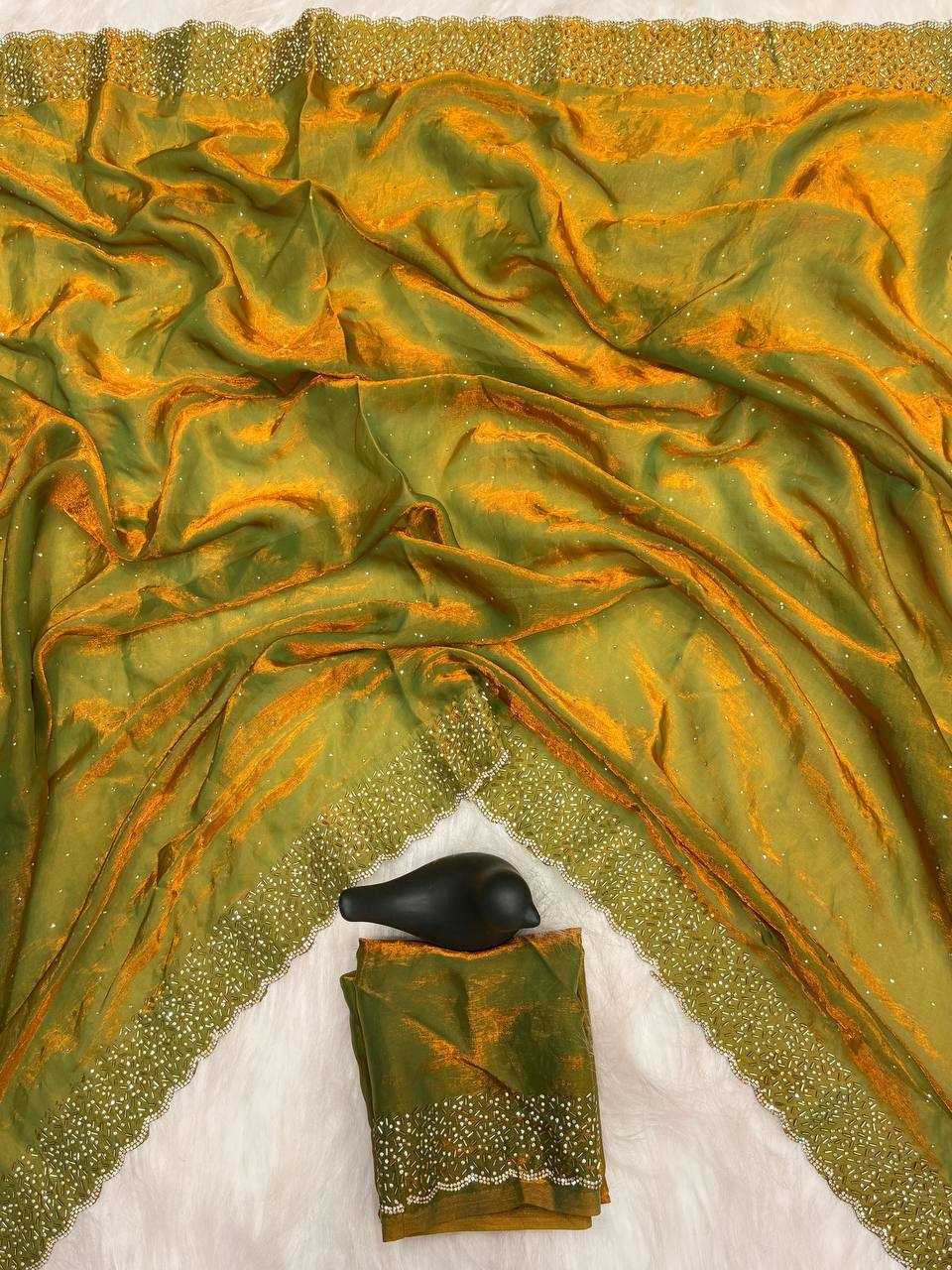 Ynf Space Silk RIN189 1189 Sarees Wholesale Party Wear Sarees Fancy Sarees Stone Work Saree Manufacturer