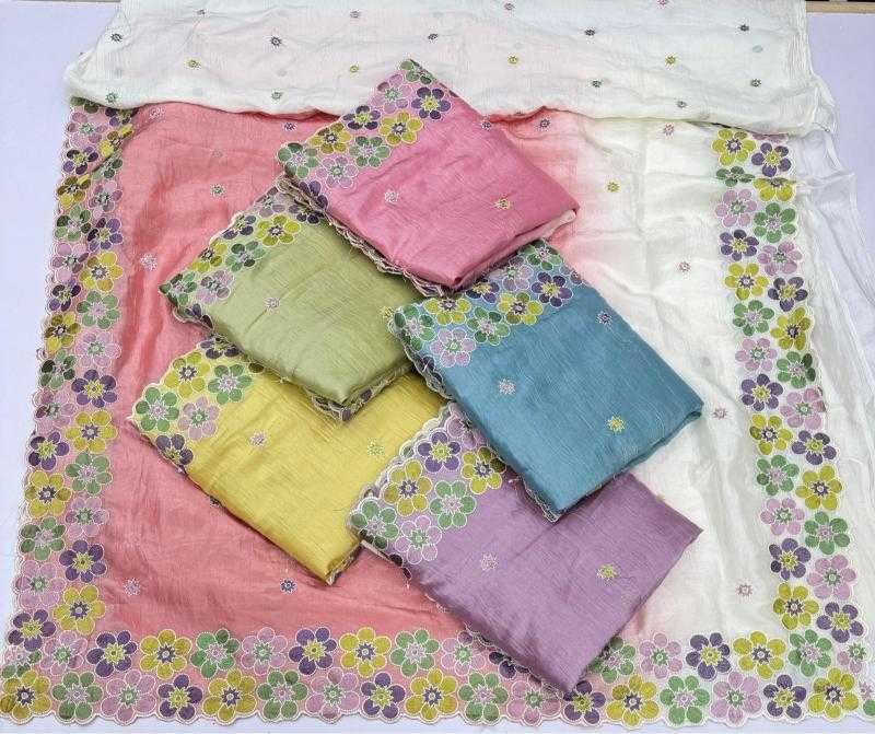 Ynf Tissue KESH114 5023 Sarees Wholesale Designer Sarees Embroidered Sarees Cutwork Saree Manufacturer