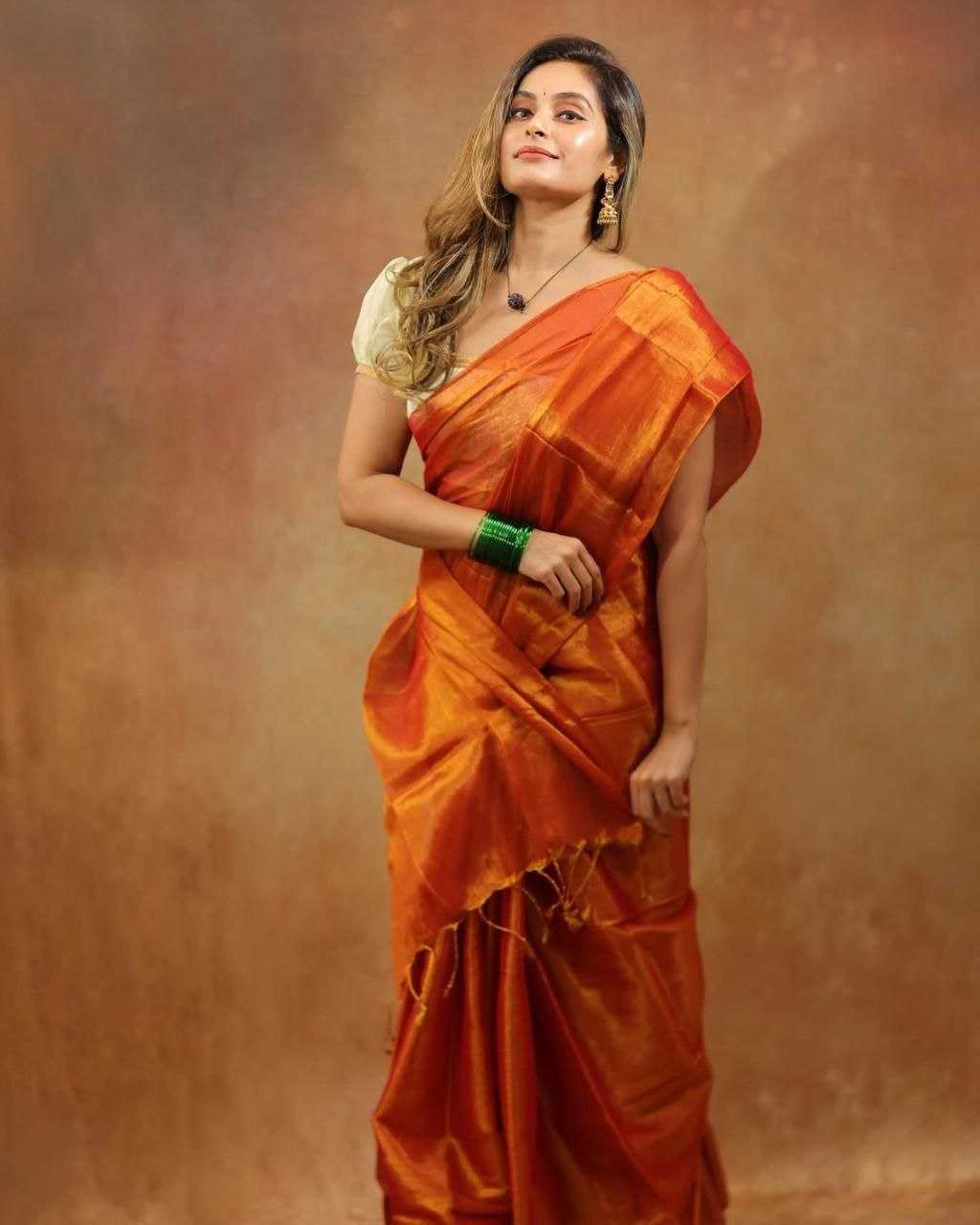 Ynf Tissue KESH525 PURE RAGA TISSUE Sarees Wholesale Party Wear Sarees Lightweight Sarees Manufacturer