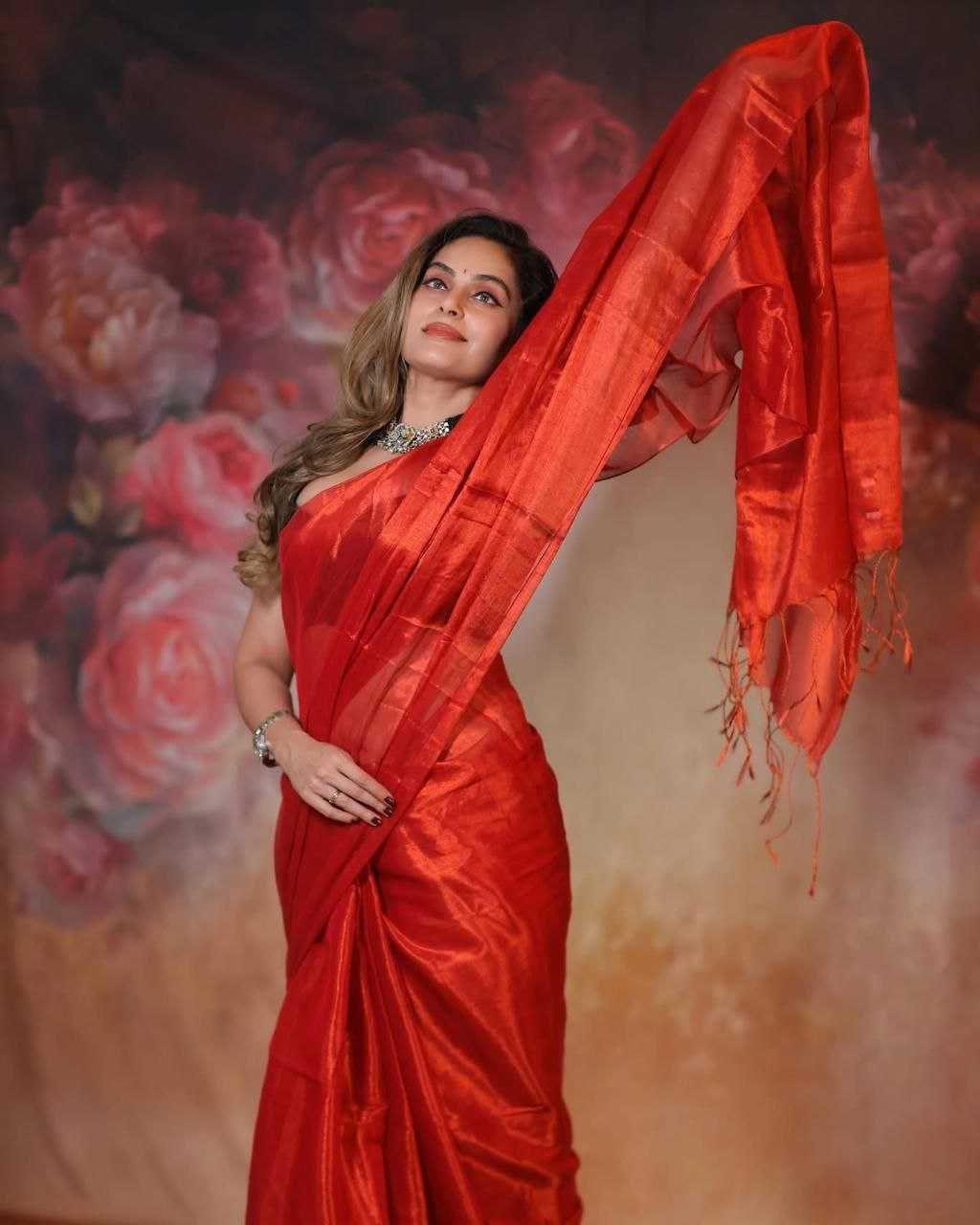 Ynf Tissue KESH525 PURE RAGA TISSUE Sarees Wholesale Party Wear Sarees Lightweight Sarees Manufacturer