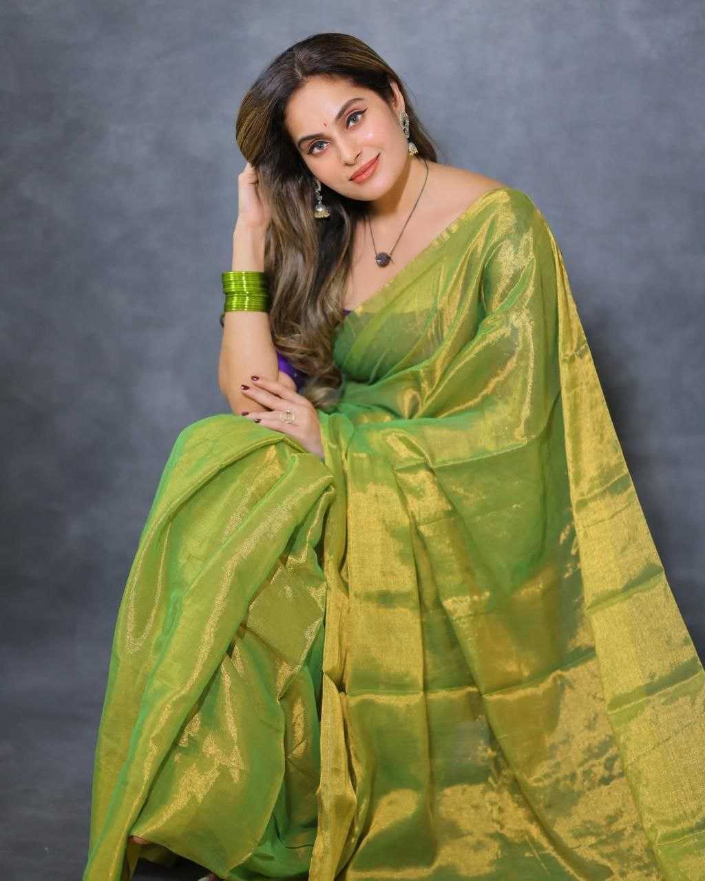 Ynf Tissue KESH525 PURE RAGA TISSUE Sarees Wholesale Party Wear Sarees Lightweight Sarees Manufacturer