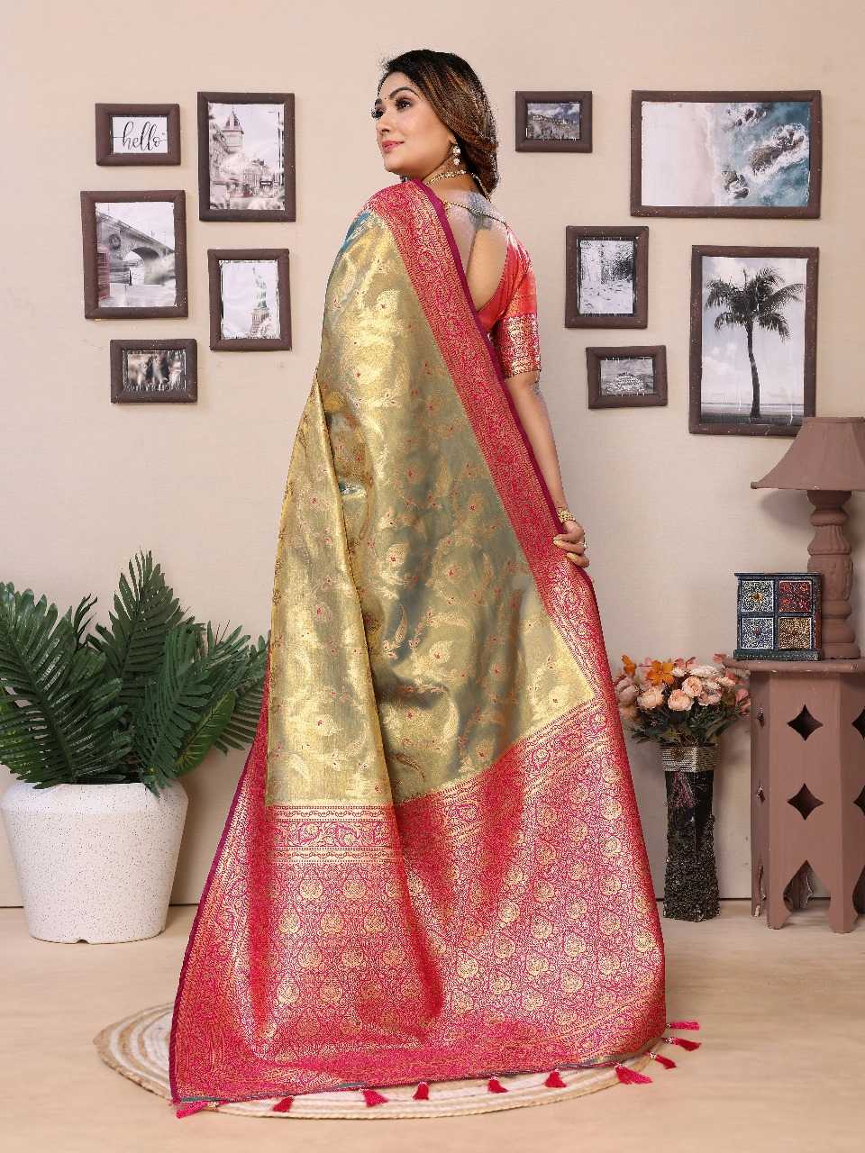 Ynf Tissue Silk RIN144 Hema Silk Sarees Wholesale Soft Silk Sarees Traditional Silk Sarees Silk Sarees For Weddings Manufacturer