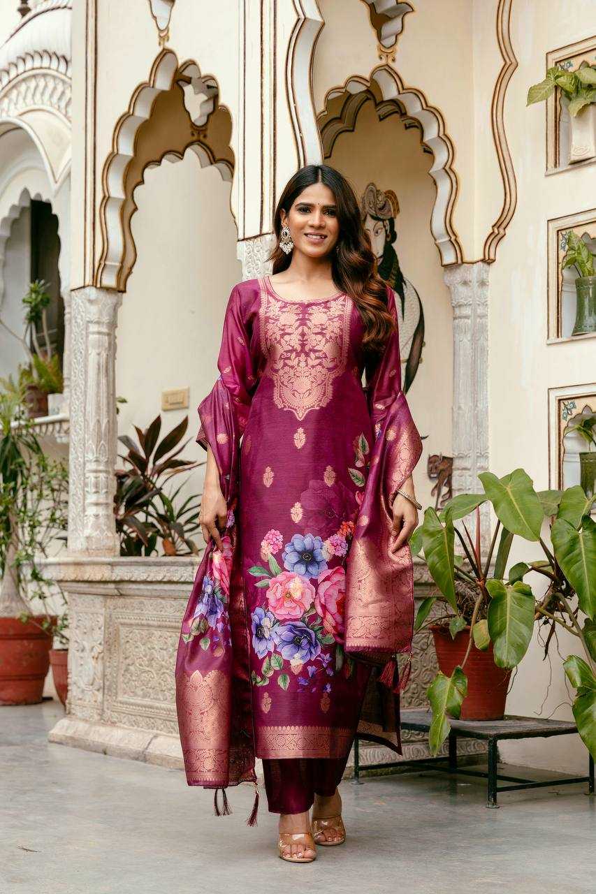Ynf Tissue Silk RIN189 1195 Kurti Wholesale Party Wear Kurtis Printed Kurtis Kurti Bottom With Dupatta Manufacturer