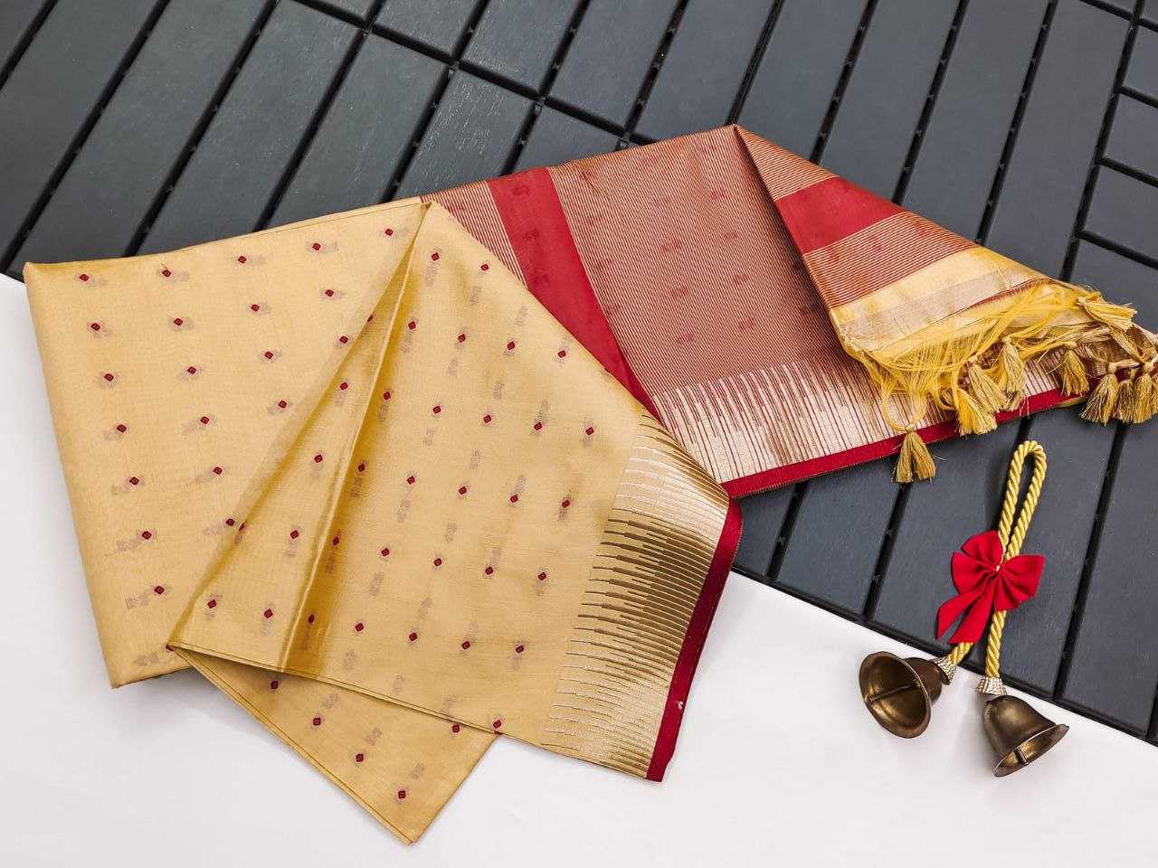 Ynf Tussar Silk KESH505 ELISHA TEMPLE Sarees Wedding Collections Festive Collections Wholesale Traditional Sarees Tussar Sarees Sarees With Blouse Manufacturer