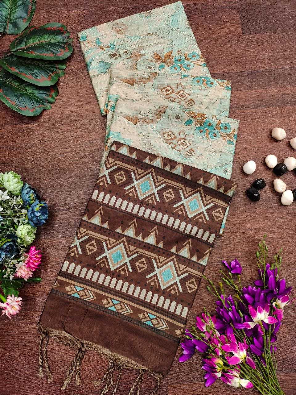 Ynf Tussar Silk KESH505 MONIKA 103 Sarees Wedding Collections Festive Collections Wholesale Printed Sarees Zari Border Sarees Tussar Sarees Manufacturer