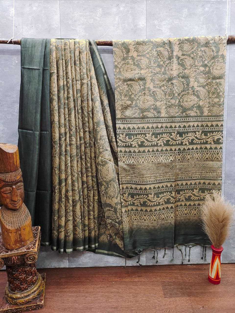 Ynf Tussar Silk KESH505 MONIKA KERI Sarees Wedding Collections Festive Collections Wholesale Block Print Sarees Zari Border Sarees Silk Sarees Manufacturer