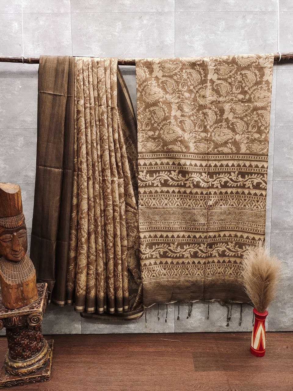 Ynf Tussar Silk KESH505 MONIKA KERI Sarees Wedding Collections Festive Collections Wholesale Block Print Sarees Zari Border Sarees Silk Sarees Manufacturer