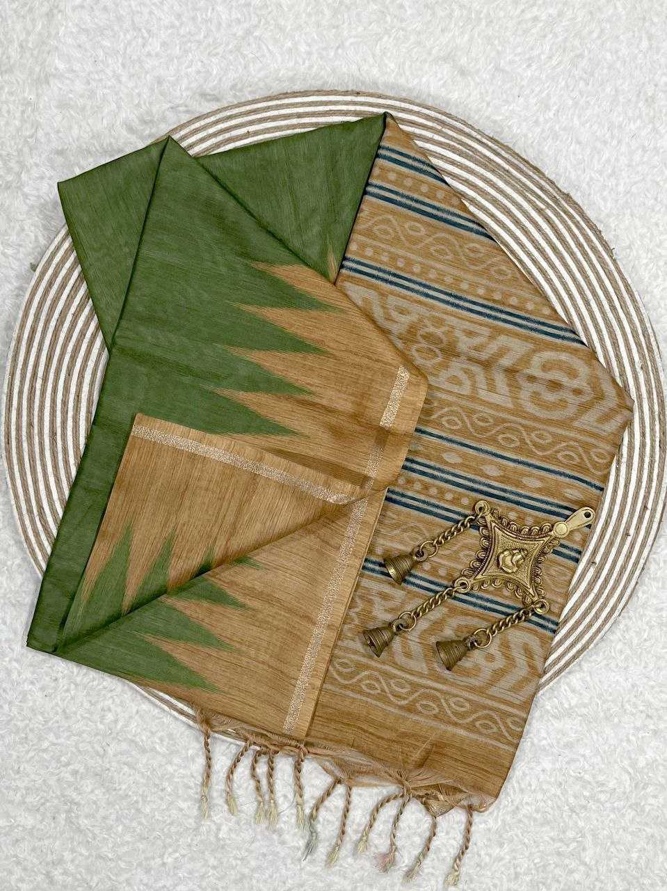 Ynf Tussar Silk KESH505 monika temple Sarees Wholesale Designer Sarees Party Wear Sarees Fancy Sarees Manufacturer