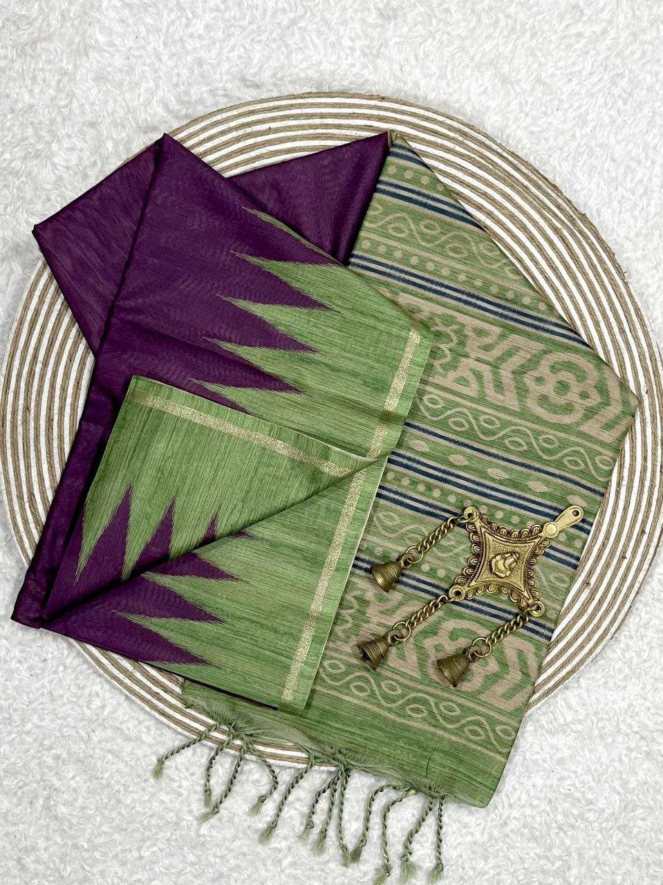 Ynf Tussar Silk KESH505 monika temple Sarees Wholesale Designer Sarees Party Wear Sarees Fancy Sarees Manufacturer