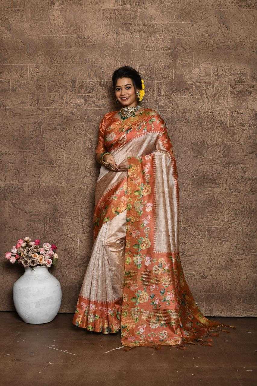 Ynf Tussar Silk KESH505 SONAL FLOWER Silk Sarees Wholesale Tussar Silk Sarees Manufacturer