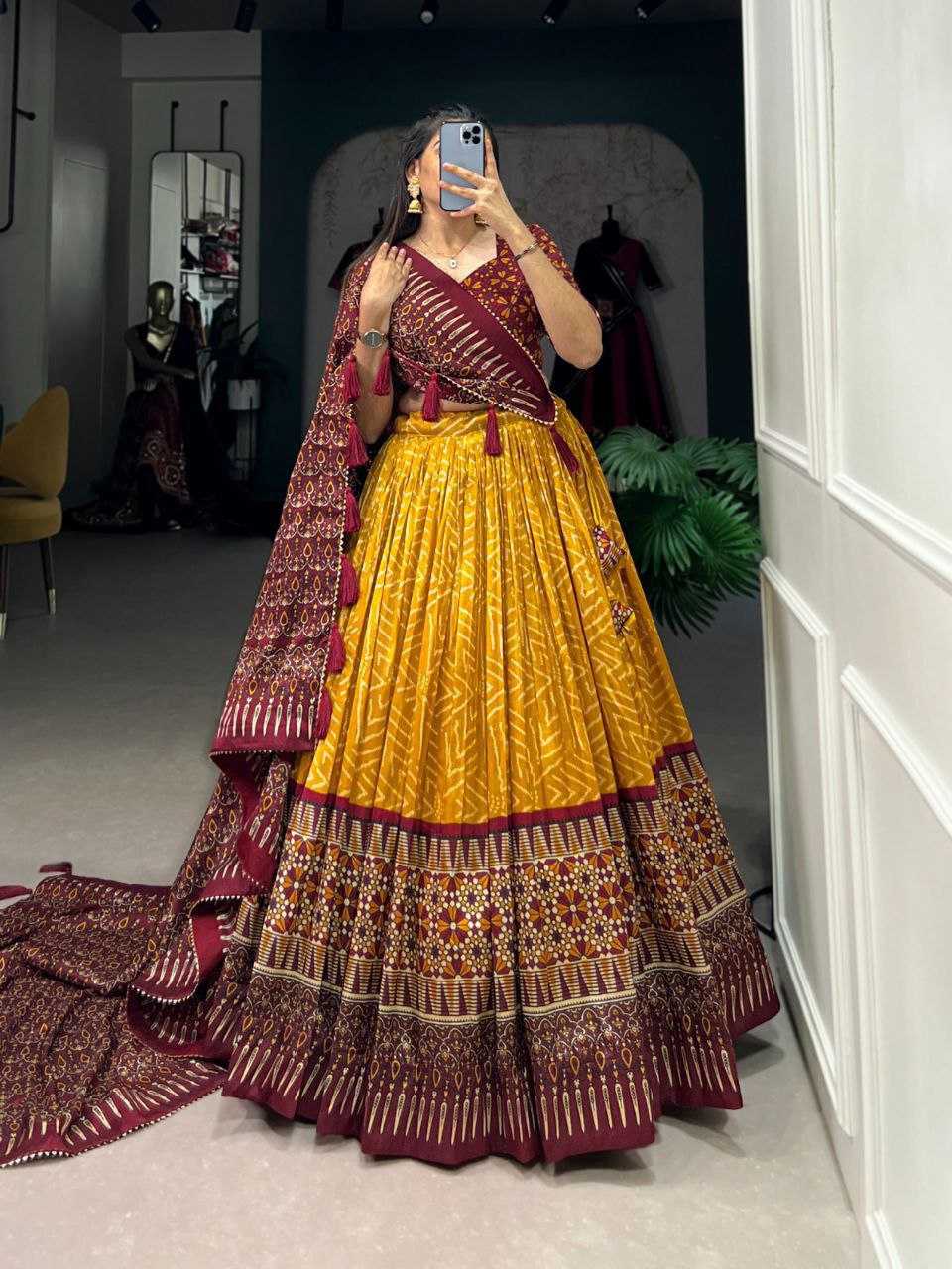 Ynf Tussar Silk KESH511 AJARAK 2 Festive Collections Wholesale Navratri Chaniya Choli Manufacturer