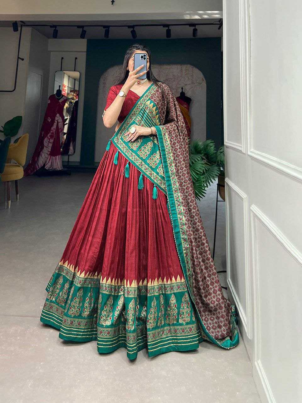 Ynf Tussar Silk KESH511 AJRAKH Festive Collections Wholesale Navratri Chaniya Choli Manufacturer