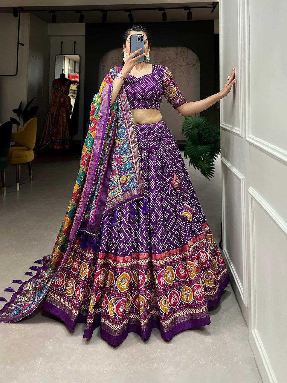 Ynf Tussar Silk KESH511 bandhani Lehengas Festive Collections Wholesale Fancy Lehenga Printed Lehenga Navratri Chaniya Choli Manufacturer
