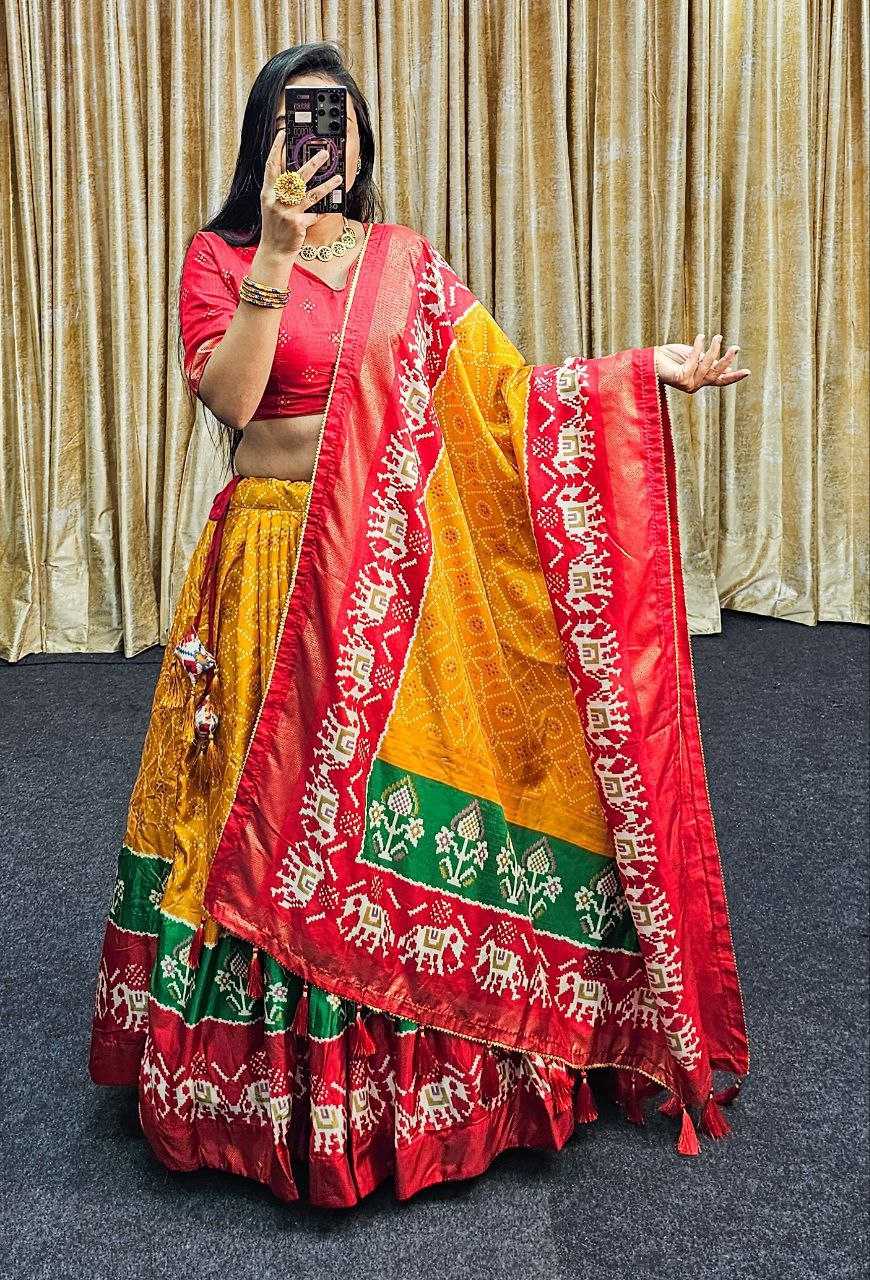 Ynf Tussar Silk KESH511 Ekta bandhni Lehengas Wholesale Traditional Lehenga Silk Lehenga Printed Lehenga Manufacturer