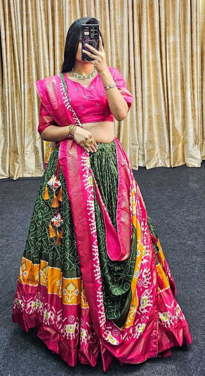 Ynf Tussar Silk KESH511 Ekta bandhni Lehengas Wholesale Traditional Lehenga Silk Lehenga Printed Lehenga Manufacturer
