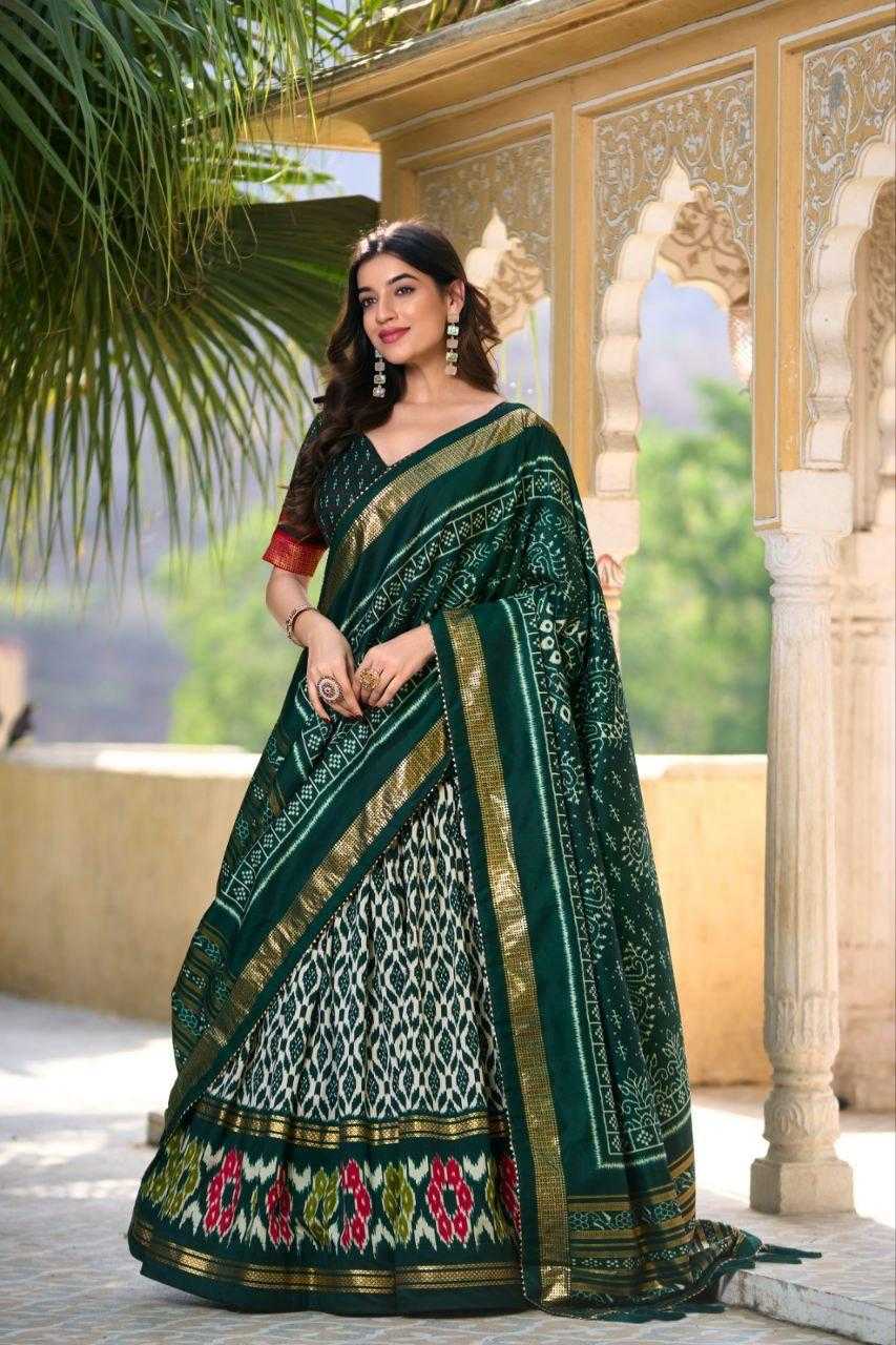 Ynf Tussar Silk KESH511 WHITE PATOLA Lehengas Wholesale Designer Lehenga Traditional Lehenga Printed Lehenga Manufacturer