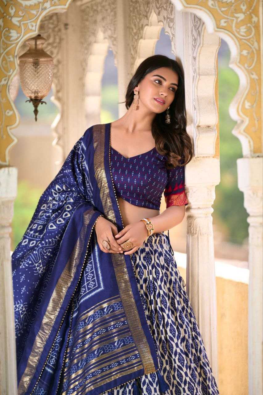 Ynf Tussar Silk KESH511 WHITE PATOLA Lehengas Wholesale Fancy Lehenga Chaniya Choli Simple Lehenga Manufacturer