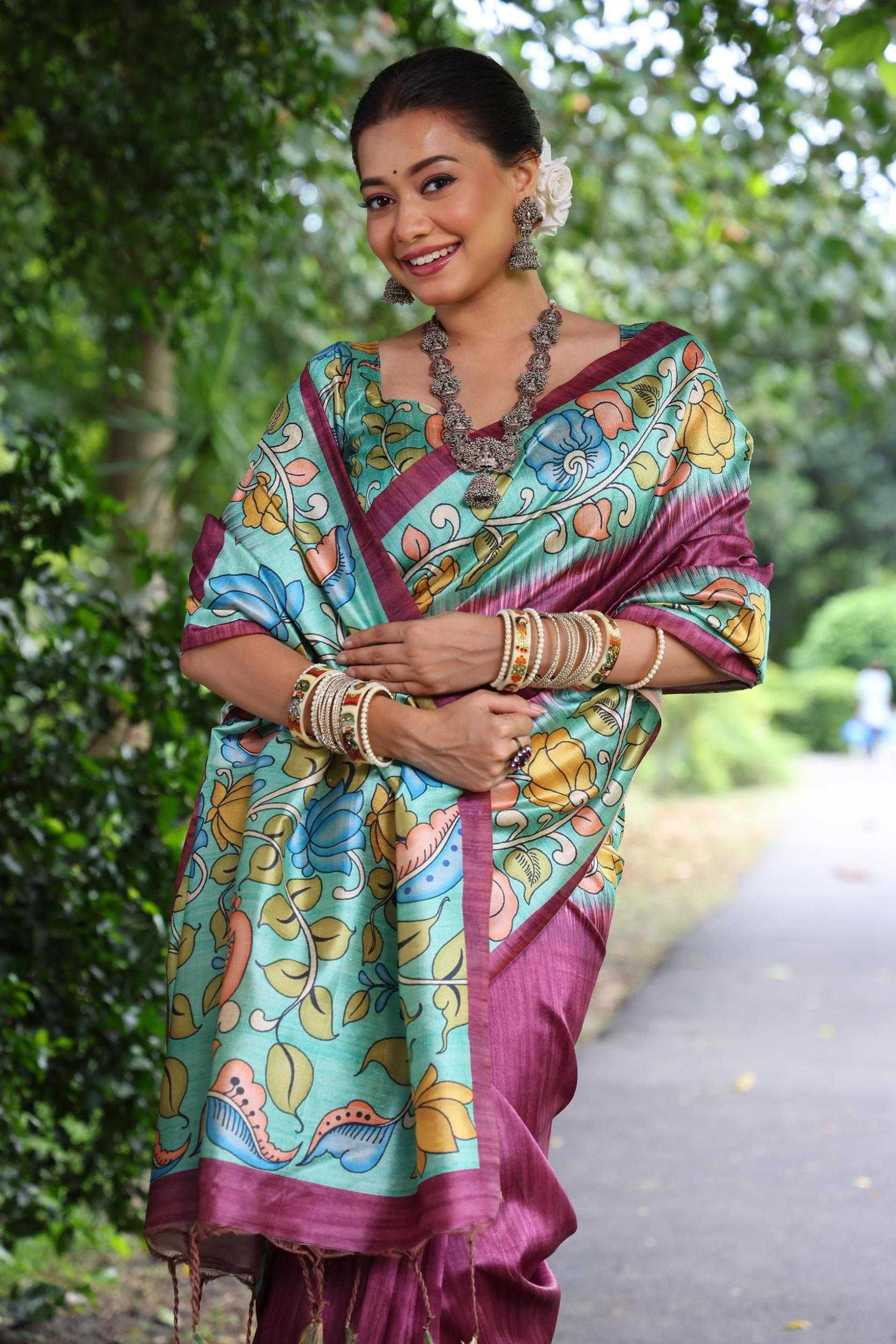 Ynf Tussar Silk KESH532 KAJAL LOTUS Sarees Wholesale Designer Sarees Party Wear Sarees Fancy Sarees Manufacturer