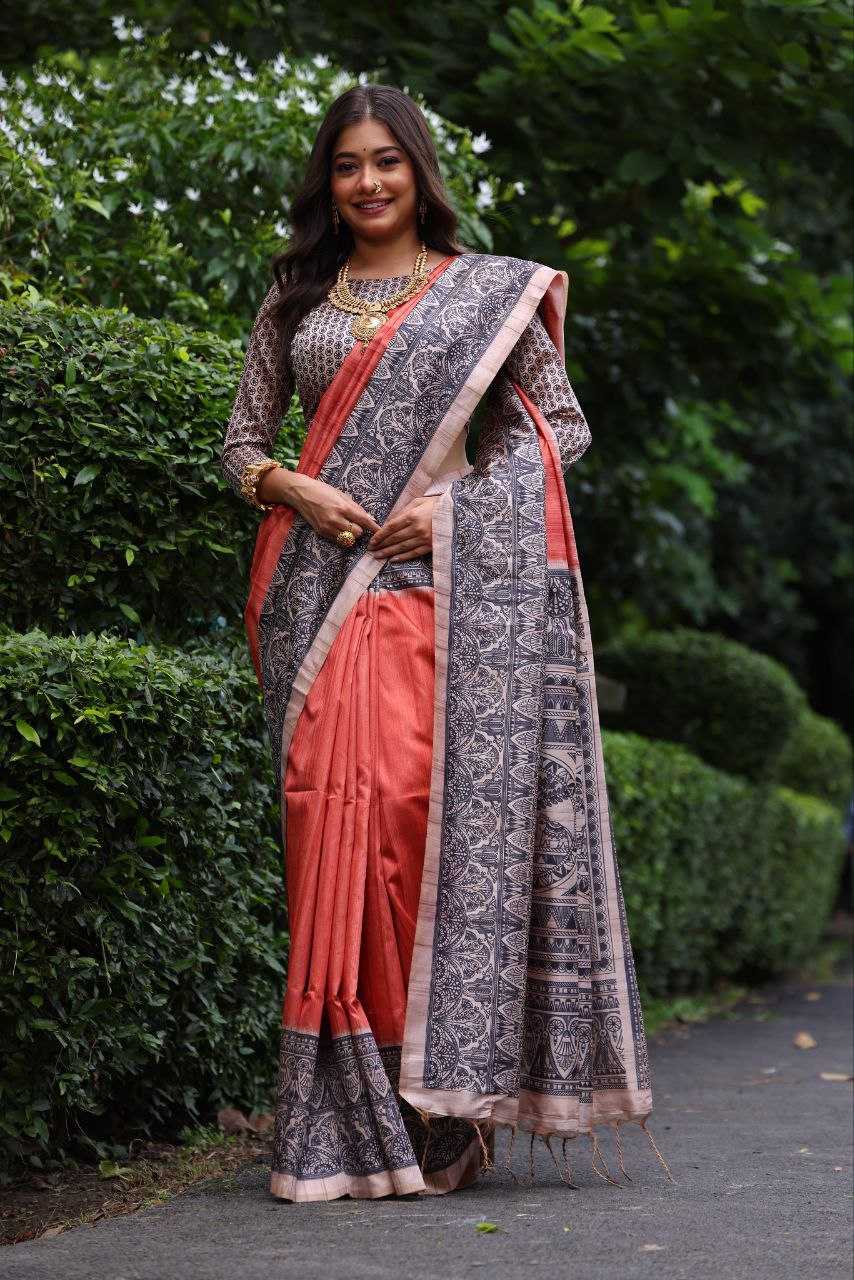 Ynf Tussar Silk KESH532 Yogita 103 Silk Sarees Wholesale Tussar Silk Sarees Printed Silk Saree Manufacturer