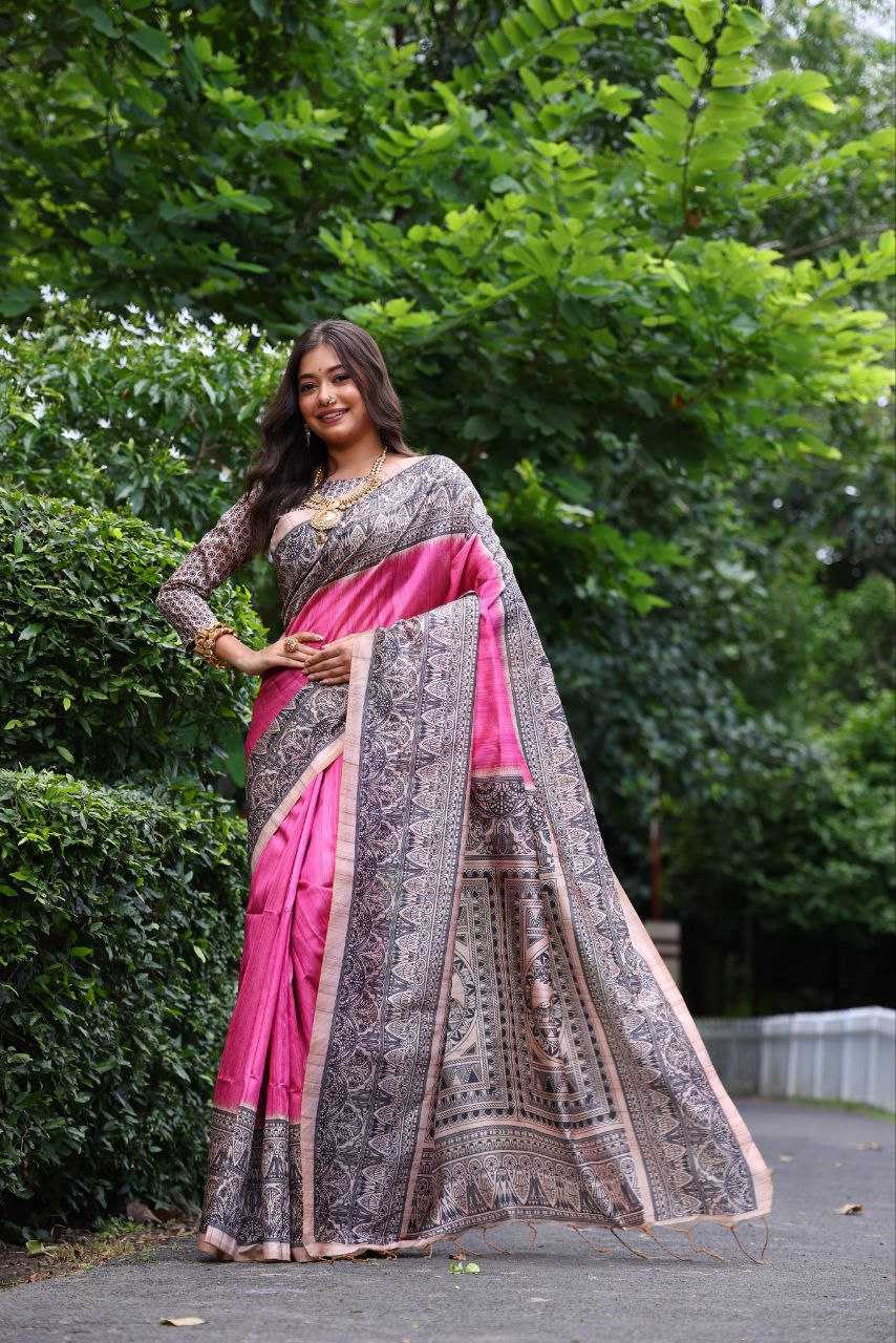 Ynf Tussar Silk KESH532 Yogita 103 Silk Sarees Wholesale Tussar Silk Sarees Printed Silk Saree Manufacturer