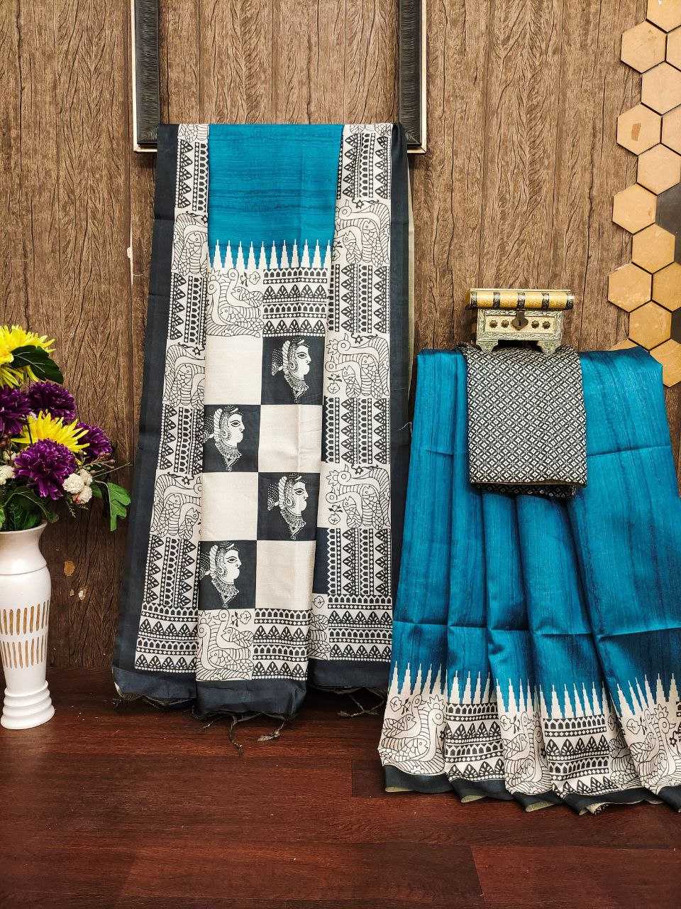 Ynf Tussar Silk KESH532 YOGITA 106 Sarees Wedding Collections Festive Collections Wholesale Printed Sarees Madhubani Sarees Silk Sarees Manufacturer