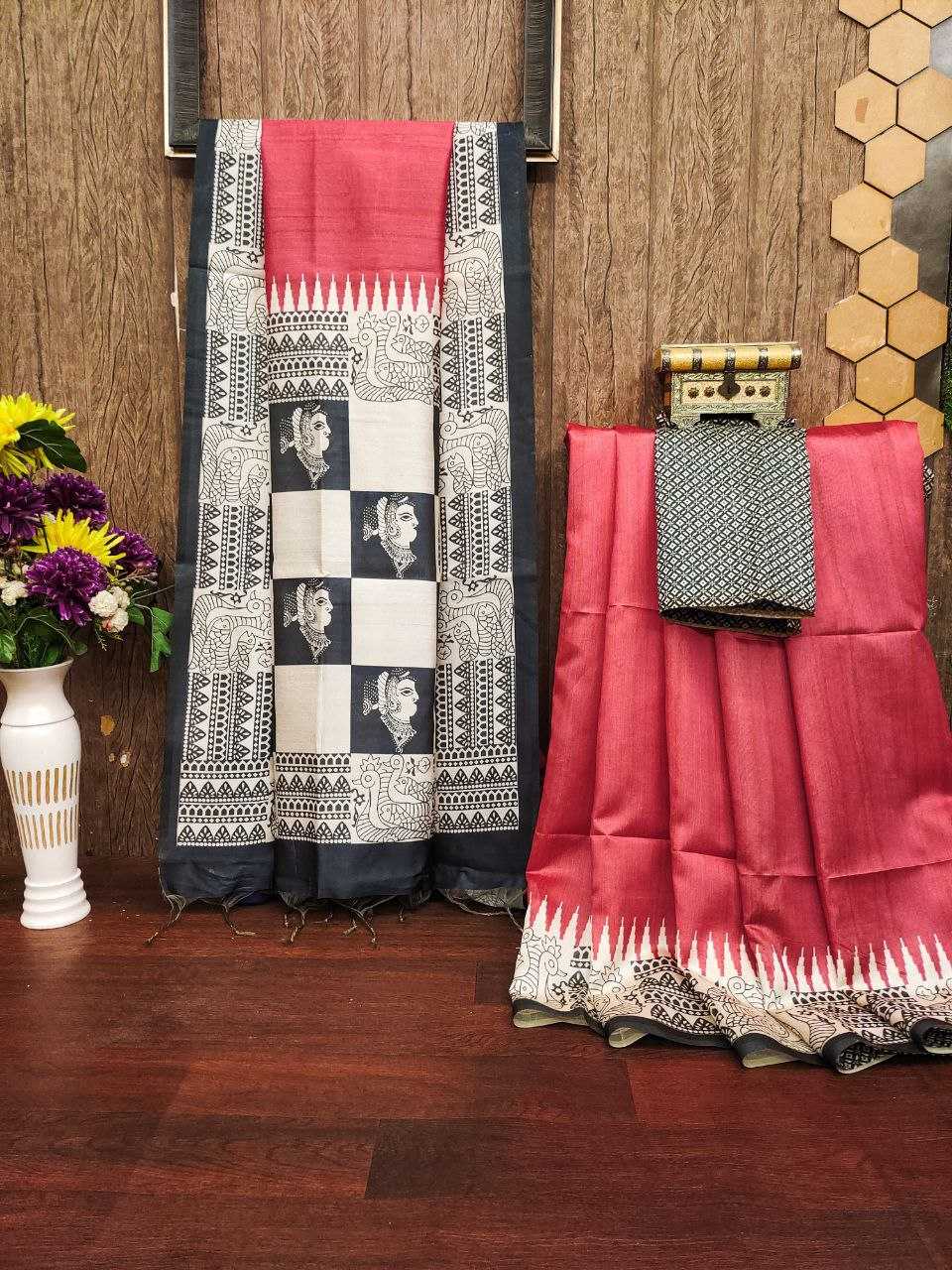 Ynf Tussar Silk KESH532 YOGITA 106 Sarees Wedding Collections Festive Collections Wholesale Printed Sarees Madhubani Sarees Silk Sarees Manufacturer