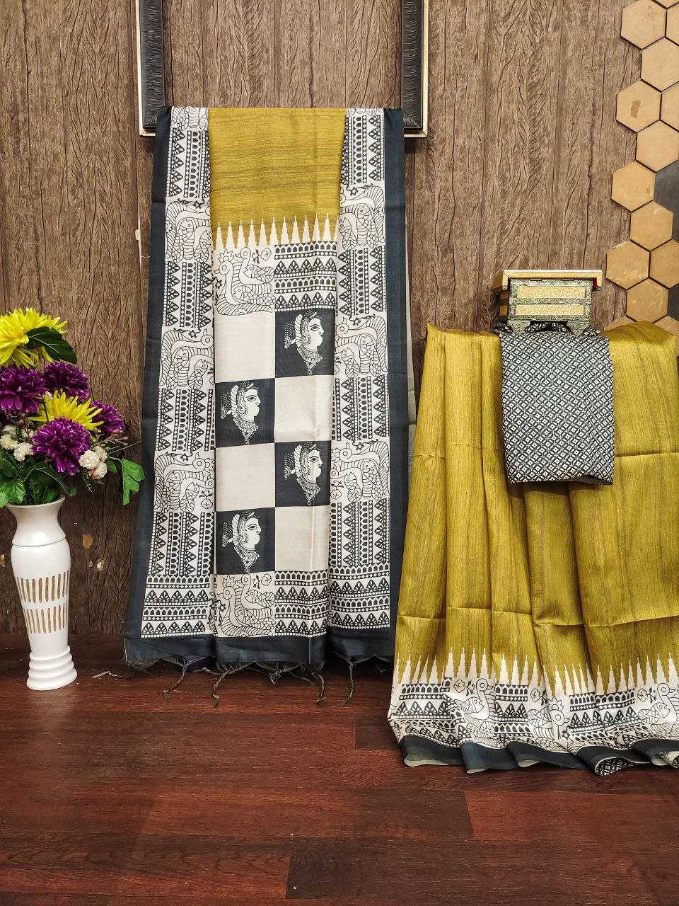 Ynf Tussar Silk KESH532 YOGITA 106 Sarees Wedding Collections Festive Collections Wholesale Printed Sarees Madhubani Sarees Silk Sarees Manufacturer