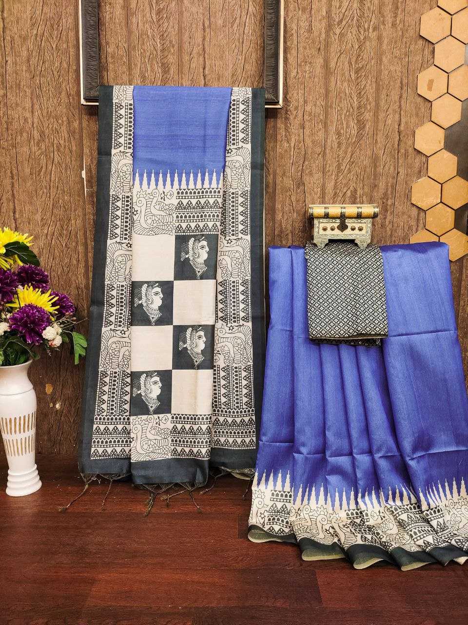 Ynf Tussar Silk KESH532 YOGITA 106 Sarees Wedding Collections Festive Collections Wholesale Printed Sarees Madhubani Sarees Silk Sarees Manufacturer