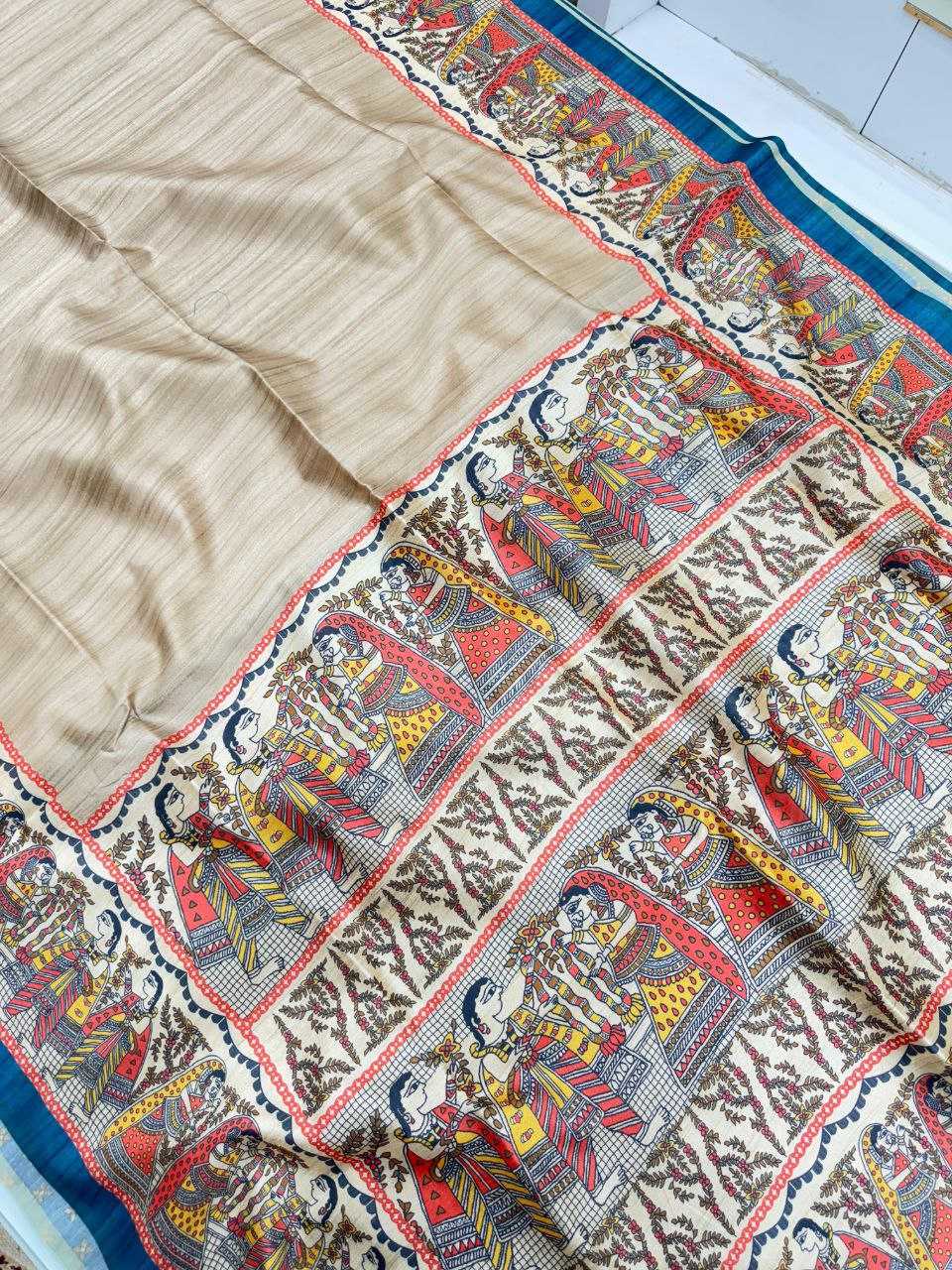 Ynf Tussar Silk KESH532 YOGITA 110 Silk Sarees Wholesale Kalamkari Silk Sarees Manufacturer